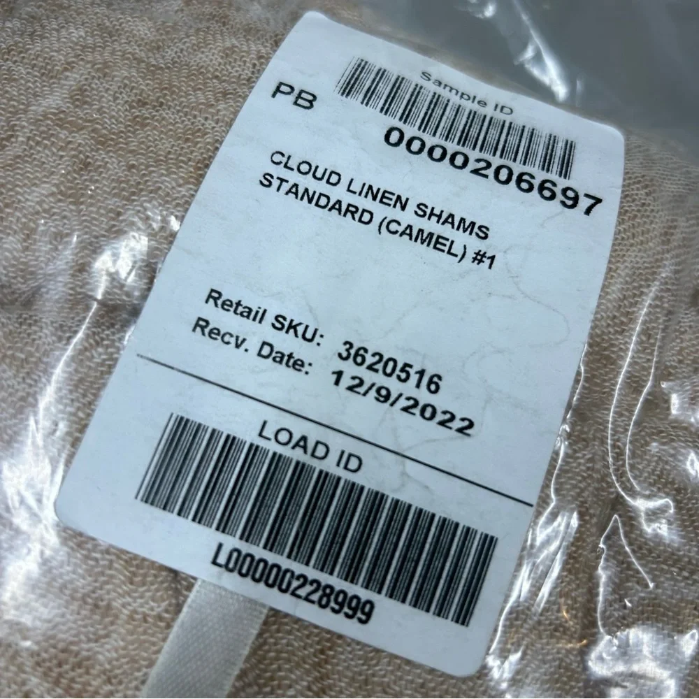 Pottery Barn Cozy Cloud Quilted Std Pillow Sham Cover Camel Cotton Linen NEW